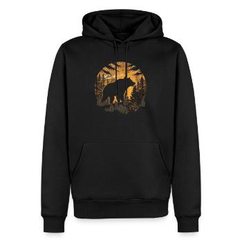 Ours, nature, environnement, protection de - Sweat à capuche Premium bio Homme - noir - Devant - Nico (187cm)