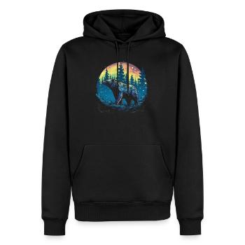 Ours, nature, environnement, protection de - Sweat à capuche Premium bio Homme - noir - Devant - Nico (187cm)