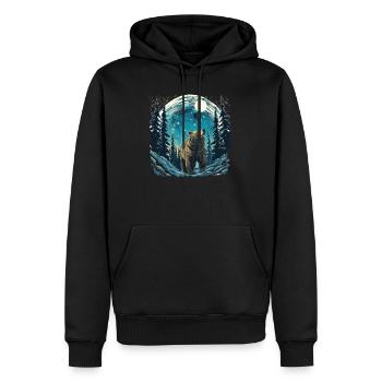 Ours, nature, environnement, protection de - Sweat à capuche Premium bio Homme - noir - Devant - Nico (187cm)