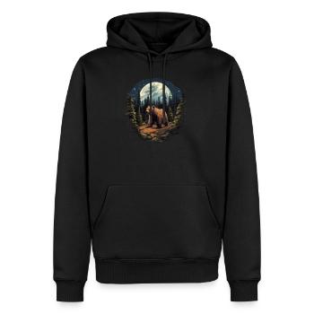 Ours, nature, environnement, protection de - Sweat à capuche Premium bio Homme - noir - Devant - Nico (187cm)