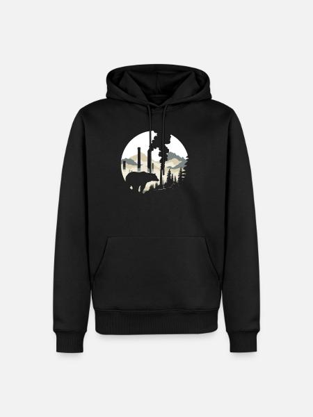 Bear Nature Environment Environmental Protection - Men’s Premium Organic Hoodie - black
