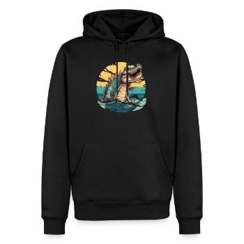 Dinosaurier Dino Fossil Carnivor Herbivor T-Rex - Männer Premium Bio Hoodie - Schwarz - Vorne - Nico (187cm)