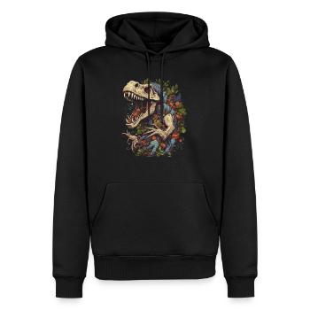Dinosaurier Dino Fossil Carnivor Herbivor T-Rex - Männer Premium Bio Hoodie - Schwarz - Vorne - Nico (187cm)