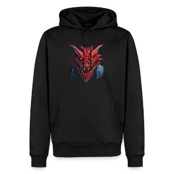 Drache mystisch Lindwurm Monster Ungeheuer Biest - Männer Premium Bio Hoodie - Schwarz - Vorne - Nico (187cm)