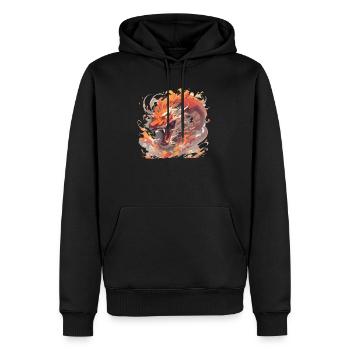 Drache mystisch Lindwurm Monster Ungeheuer Biest - Männer Premium Bio Hoodie - Schwarz - Vorne - Nico (187cm)