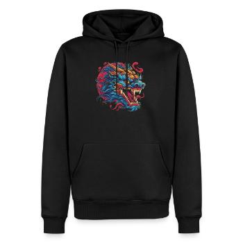 Drache mystisch Lindwurm Monster Ungeheuer Biest - Männer Premium Bio Hoodie - Schwarz - Vorne - Nico (187cm)