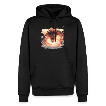 Drache mystisch Lindwurm Monster Ungeheuer Biest - Männer Premium Bio Hoodie - Schwarz - Vorne - Nico (187cm)