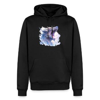 Drache mystisch Lindwurm Monster Ungeheuer Biest - Männer Premium Bio Hoodie - Schwarz - Vorne - Nico (187cm)