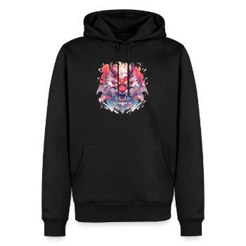 Drache mystisch Lindwurm Monster Ungeheuer Biest - Männer Premium Bio Hoodie - Schwarz - Vorne - Nico (187cm)
