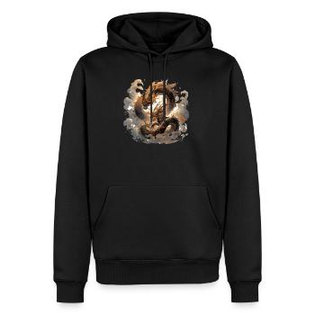 Drache mystisch Lindwurm Monster Ungeheuer Biest - Männer Premium Bio Hoodie - Schwarz - Vorne - Nico (187cm)