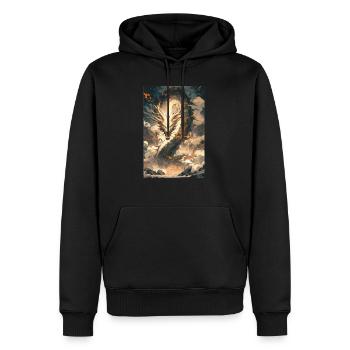 Drache mystisch Lindwurm Monster Ungeheuer Biest - Männer Premium Bio Hoodie - Schwarz - Vorne - Nico (187cm)