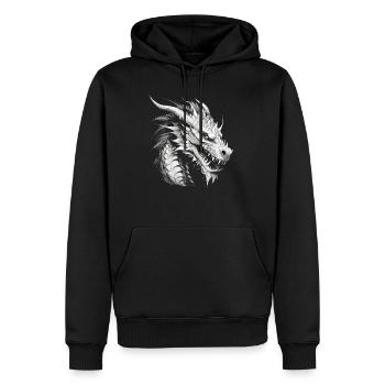 Drache mystisch Lindwurm Monster Ungeheuer Biest - Männer Premium Bio Hoodie - Schwarz - Vorne - Nico (187cm)