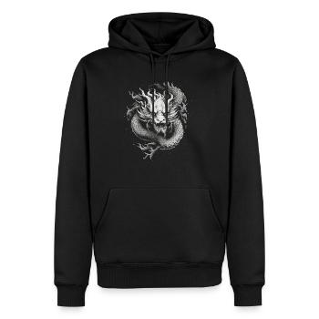 Drache mystisch Lindwurm Monster Ungeheuer Biest - Männer Premium Bio Hoodie - Schwarz - Vorne - Nico (187cm)