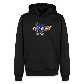 Chat sorcier en enchantement - Sweat à capuche Premium bio Homme - noir - Devant - Nico (187cm)
