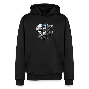 Mecha Animal : tigre, loup, renard, dinosaure, - Sweat à capuche Premium bio Homme - noir - Devant - Nico (187cm)