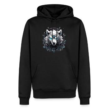 Mecha Tier Tiger Wolf Fuchs Dino Bär Cyborg - Männer Premium Bio Hoodie - Schwarz - Vorne - Nico (187cm)