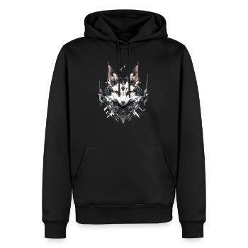 Mecha Animal : tigre, loup, renard, dinosaure, - Sweat à capuche Premium bio Homme - noir - Devant - Nico (187cm)