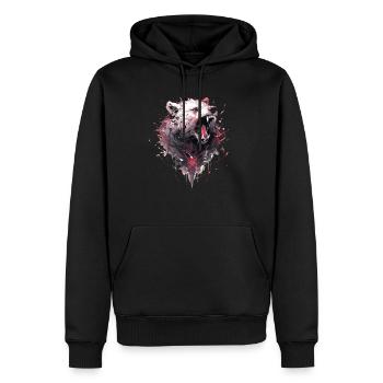 Mecha Tier Tiger Wolf Fuchs Dino Bär Cyborg - Männer Premium Bio Hoodie - Schwarz - Vorne - Nico (187cm)