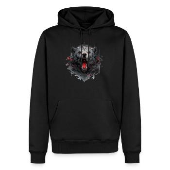 Mecha Animal : tigre, loup, renard, dinosaure, - Sweat à capuche Premium bio Homme - noir - Devant - Nico (187cm)