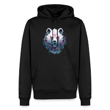 Mecha Animal : tigre, loup, renard, dinosaure, - Sweat à capuche Premium bio Homme - noir - Devant - Nico (187cm)