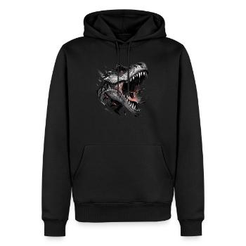 Mecha Tier Tiger Wolf Fuchs Dino Bär Cyborg - Männer Premium Bio Hoodie - Schwarz - Vorne - Nico (187cm)