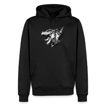 Mecha Animal : tigre, loup, renard, dinosaure, - Sweat à capuche Premium bio Homme - noir - Devant - Nico (187cm)