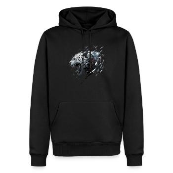 Mecha Animal : tigre, loup, renard, dinosaure, - Sweat à capuche Premium bio Homme - noir - Devant - Nico (187cm)
