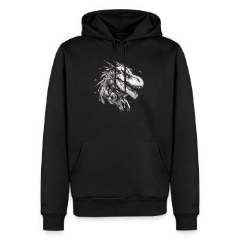 Mecha Tier Tiger Wolf Fuchs Dino Bär Cyborg - Männer Premium Bio Hoodie - Schwarz - Vorne - Nico (187cm)