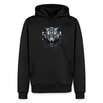 Mecha Animal : tigre, loup, renard, dinosaure, - Sweat à capuche Premium bio Homme - noir - Devant - Nico (187cm)
