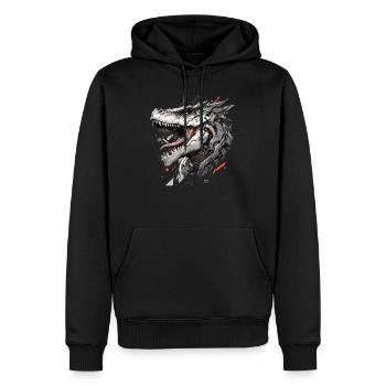 Mecha Animal : tigre, loup, renard, dinosaure, - Sweat à capuche Premium bio Homme - noir - Devant - Nico (187cm)