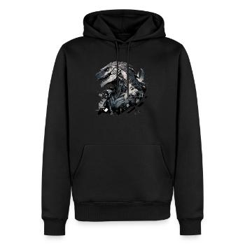 Mecha Tier Tiger Wolf Fuchs Dino Bär Cyborg - Männer Premium Bio Hoodie - Schwarz - Vorne - Nico (187cm)