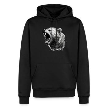 Ours, nature, environnement, protection de - Sweat à capuche Premium bio Homme - noir - Devant - Nico (187cm)
