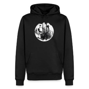 Ours, nature, environnement, protection de - Sweat à capuche Premium bio Homme - noir - Devant - Nico (187cm)