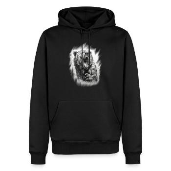 Fox Forest Moon Fable Mythical Fairy Tale - Men’s Premium Organic Hoodie - black - Front - Nico (187cm)