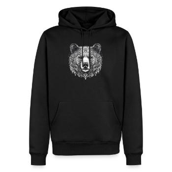Ours, nature, environnement, protection de - Sweat à capuche Premium bio Homme - noir - Devant - Nico (187cm)