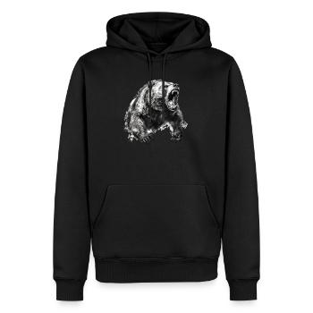Ours, nature, environnement, protection de - Sweat à capuche Premium bio Homme - noir - Devant - Nico (187cm)