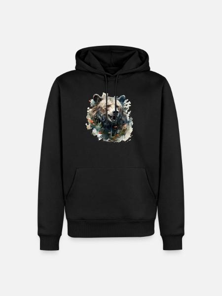 Bear Nature Environment Environmental Protection - Men’s Premium Organic Hoodie - black
