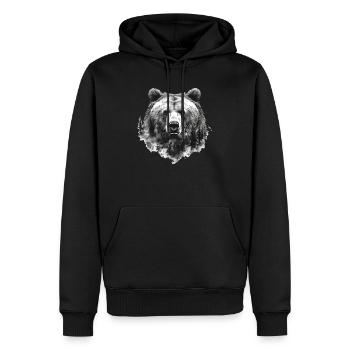 Ours, nature, environnement, protection de - Sweat à capuche Premium bio Homme - noir - Devant - Nico (187cm)