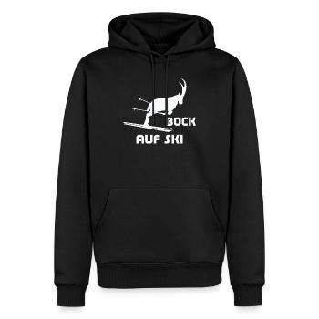 Bock auf Ski Humor Lustige Bilder - Männer Premium Bio Hoodie - Schwarz - Vorne - Nico (187cm)