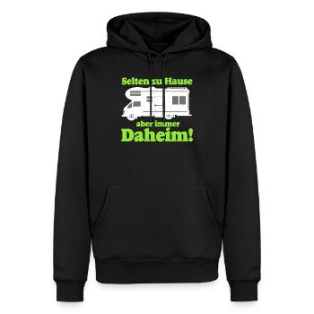 Wohnmobil,Camping,Fun Shirt,Wohnmobil daheim(25) - Männer Premium Bio Hoodie - Schwarz - Vorne - Nico (187cm)