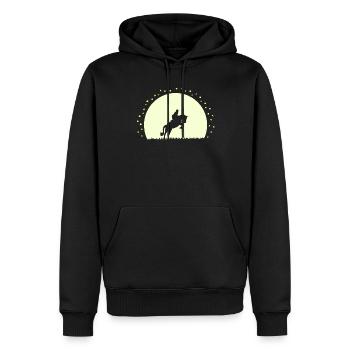 Silhouette Cheval Équestre Nocturne - Sweat à capuche Premium bio Homme - noir - Devant - Nico (187cm)