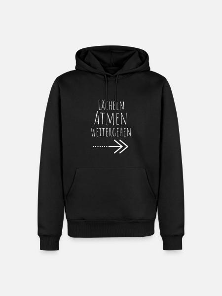 Lächeln Atem Weitergehen - Männer Premium Bio Hoodie - Schwarz