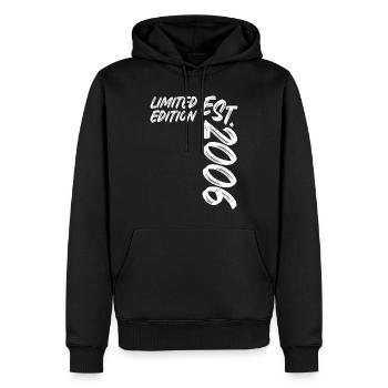Édition limitée est. 2006 - Sweat à capuche Premium bio Homme - noir - Devant - Nico (187cm)