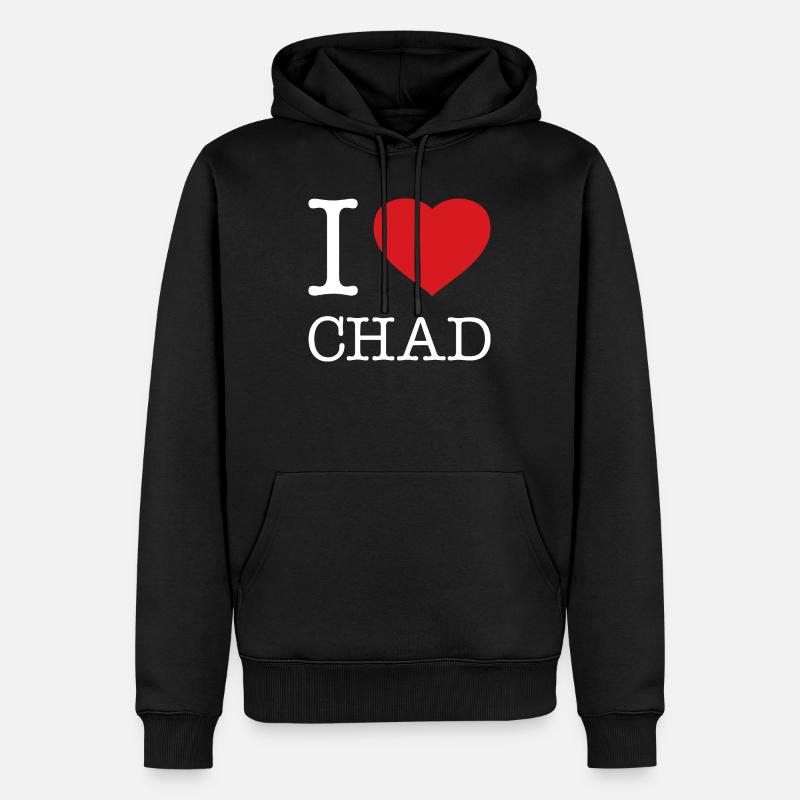 J’ADORE TCHAD - Sweat à capuche Premium bio Homme - noir