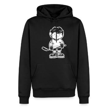 Cartoon Eishockeyspieler - Männer Premium Bio Hoodie - Schwarz - Vorne - Nico (187cm)