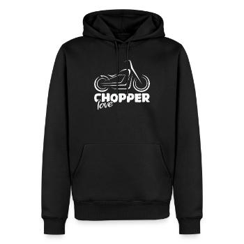 Chopper Love - Conception de ventilateur de moto - Sweat à capuche Premium bio Homme - noir - Devant - Nico (187cm)