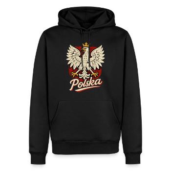 Pologne Polska aigle drapeau drapeau épique cadeau - Sweat à capuche Premium bio Homme - noir - Devant - Nico (187cm)