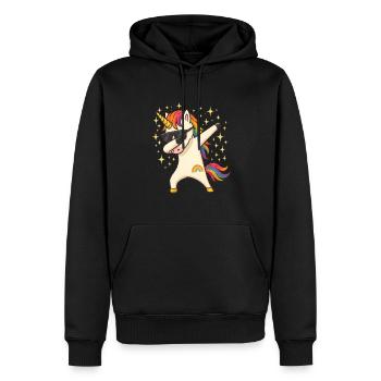Einhorn - Männer Premium Bio Hoodie - Schwarz - Vorne - Nico (187cm)