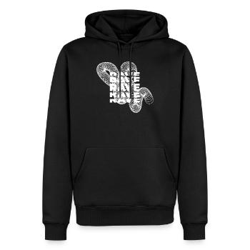 Conception d'affiche de musique abstraite Spiral Rave - Sweat à capuche Premium bio Homme - noir - Devant - Nico (187cm)