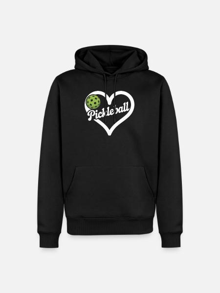 Pickleball Herz - Männer Premium Bio Hoodie - Schwarz